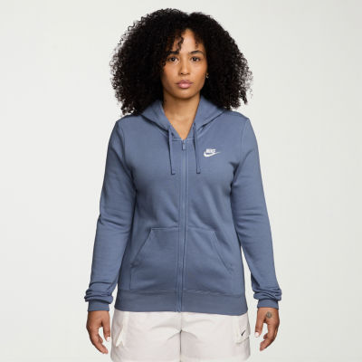 Nike Club Womens Long Sleeve Fleece Zipper Active Hoodie