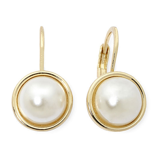 Monet Jewelry Simulated Pearl Drop Earrings, Color: White - JCPenney