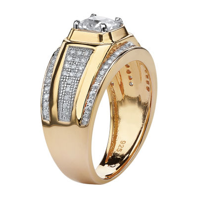 DiamonArt® Mens 1 1/ CT. T.W. White Cubic Zirconia 14K Gold Over Silver Fashion Ring