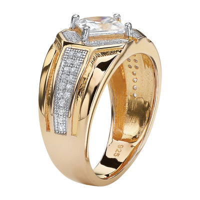 DiamonArt® Mens 1 1/2 CT. T.W. White Cubic Zirconia 14K Gold Over Silver Fashion Ring