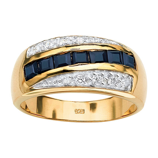 Mens 2 CT. T.W. Genuine Blue Sapphire 18K Gold Over Silver Fashion Ring ...