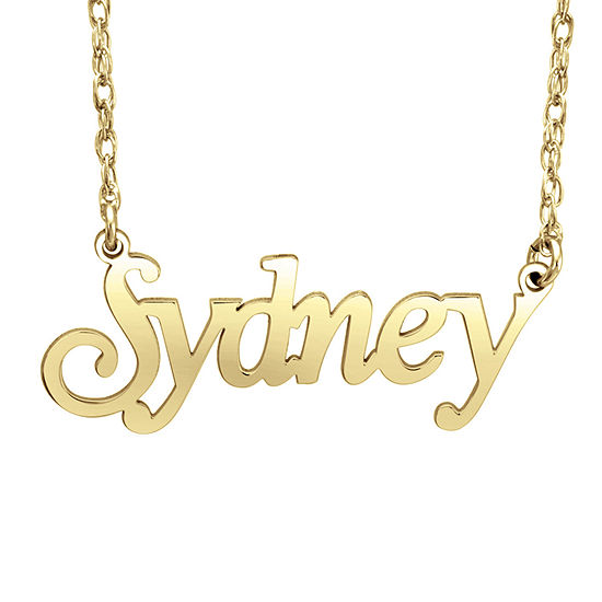 Personalized Womens 24K Gold Over Silver Pendant Necklace