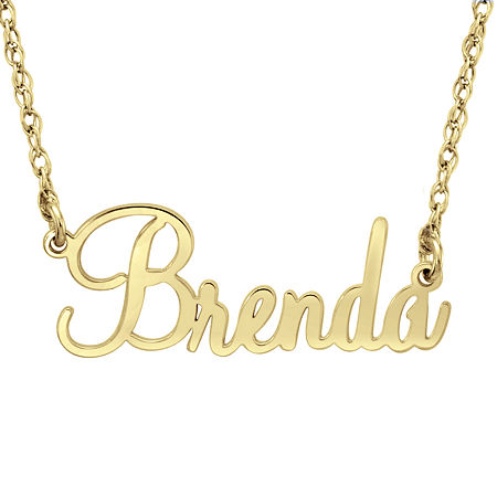 Personalized Womens 24K Gold Over Silver Pendant Necklace, One Size