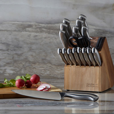 Chicago Cutlery Insignia Steel Built-In Sharpener Knife Block