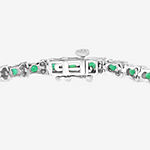 Effy 1/5 CT. T.W. Diamond & Genuine Green Emerald Sterling Silver Tennis Bracelet