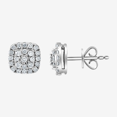 Effy Final Call 1/2 CT. T.W. Natural Diamond Sterling Silver 8.5mm Cushion Stud Earrings