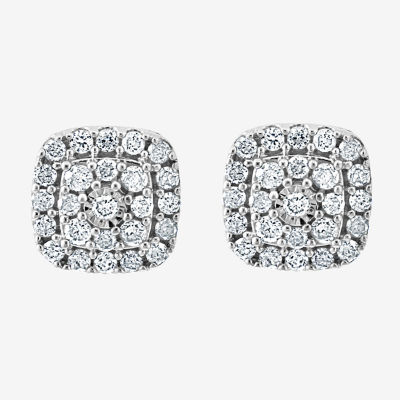 Effy Final Call 1/2 CT. T.W. Natural Diamond Sterling Silver 8.5mm Cushion Stud Earrings