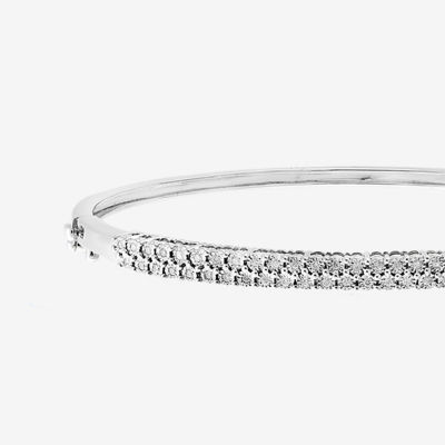 Effy Final Call Womens 1/3 CT. T.W. Natural Diamond Sterling Silver Bangle Bracelet
