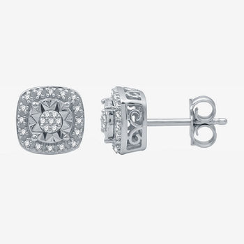 LIMITED TIME SPECIAL! 1/10 CT. T.W. Genuine Diamond Sterling Silver Stud  Earrings