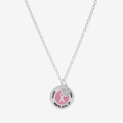 Sparkle Allure Breast Cancer Awareness Pure Silver Over Brass 16 Inch ...