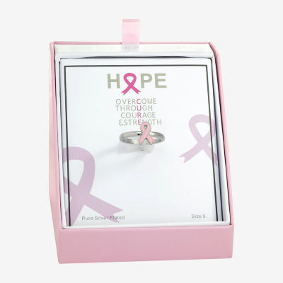 Sparkle Allure Breast Cancer Awareness Womens 2MM Stainless Steel Band