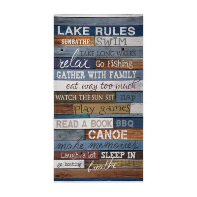 Laural Home Lake Rules Beach Towel LR4070BCHT, Color Blue JCPenney