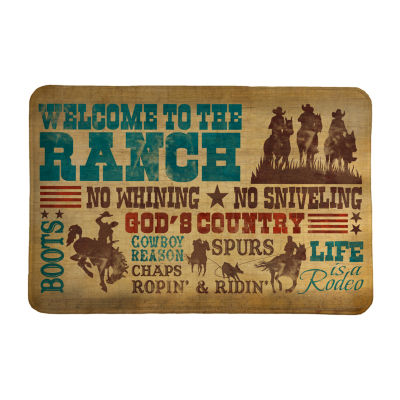 Laural Home Welcome To The Ranch Memory Foam Bath Rug