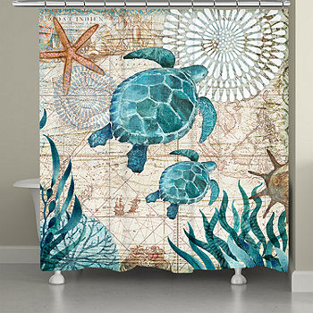 Laural Home Bay Turtles Shower Curtain BTURT72SC, Color: Turquoise -  JCPenney