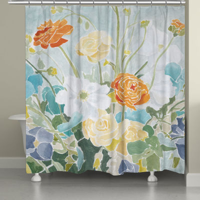 Laural Home Flourishing Florals Shower Curtains