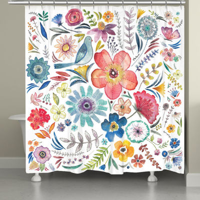 Laural Home Floral Bling Shower Curtain