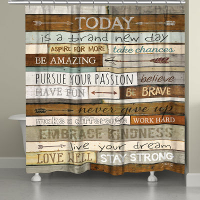 Laural Home Inspiring Mantra Shower Curtains