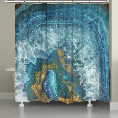 Laural Home Blue Gold Mineral Shower Curtain