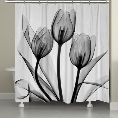 Laural Home Monochromatic Tulips Shower Curtain