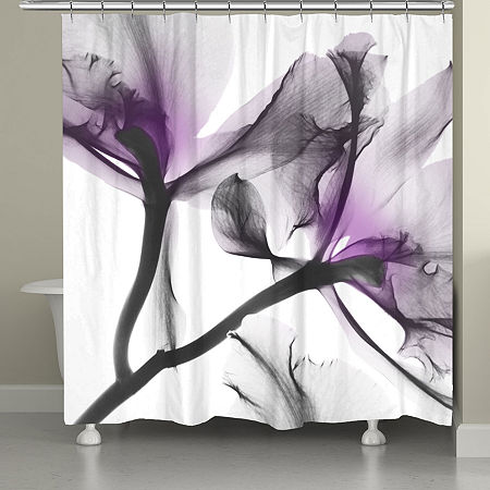 Laural Home Lavender Cyclamen Shower Curtain, One Size, Purple