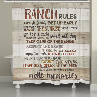 Laural Home Rustic Ranch Rules Shower Curtain