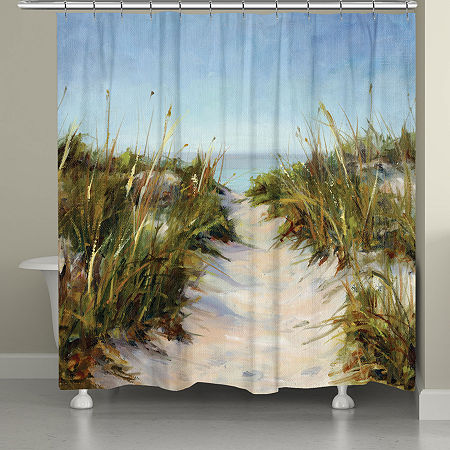 Laural Home Sand Dunes Shower Curtain, One Size, Blue