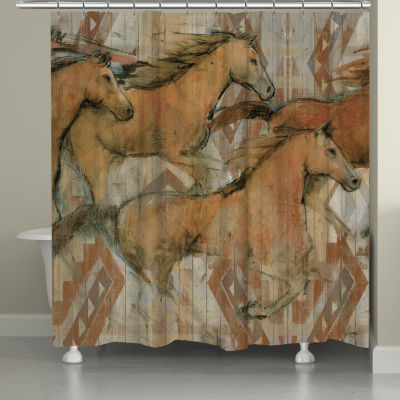 Laural Home Southwestern Horses Shower Curtain