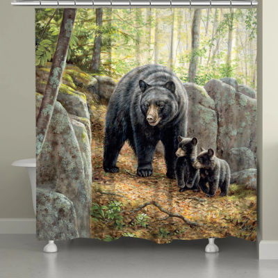 Laural Home Black Bear With Cubs Shower Curtain