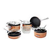 Gotham Steel Hammered Copper 15-Piece Aluminum Non-Stick Cookware Set and  Bakeware Set 2984 - The Home Depot
