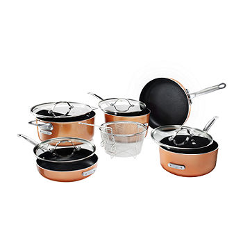 Gotham Steel Stackmaster 10-pc. Aluminum Dishwasher Safe Non-Stick Cookware  Set, Color: Copper - JCPenney
