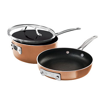 Gotham Steel Stackmaster 3-pc. Aluminum Dishwasher Safe Non-Stick Cookware  Set, Color: Copper - JCPenney