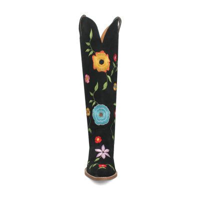 Dingo Womens Flower Power Stacked Heel Cowboy Boots