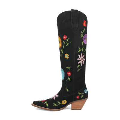 Dingo Womens Flower Power Stacked Heel Cowboy Boots