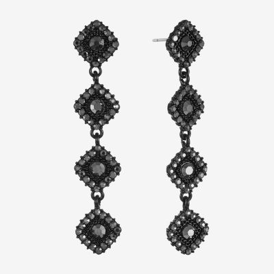 Mixit Black Womens Black Hypoallergenic Drop Earrings