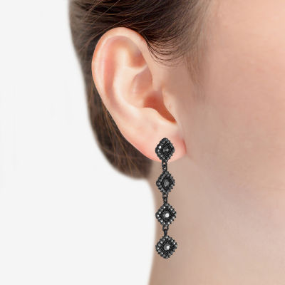 Mixit Black Womens Black Hypoallergenic Drop Earrings