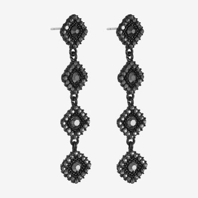 Mixit Black Womens Black Hypoallergenic Drop Earrings