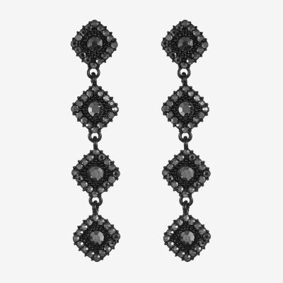 Mixit Black Womens Black Hypoallergenic Drop Earrings