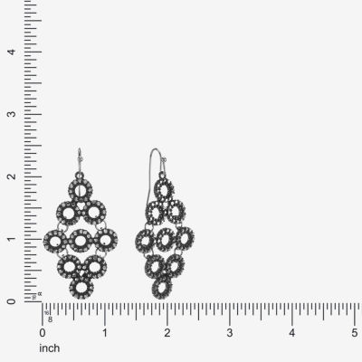 Mixit Black Womens Black Chandelier Earrings