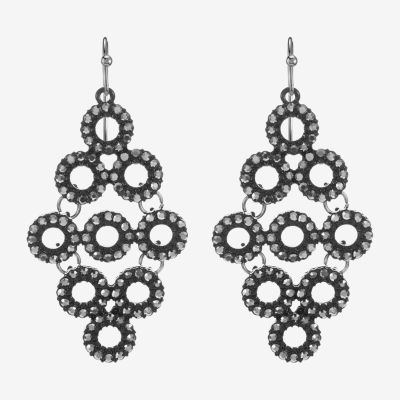 Mixit Black Womens Black Chandelier Earrings