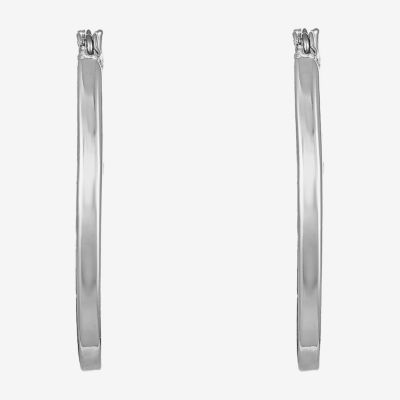 Liz Claiborne® Silver-Tone Oval Hoop Earrings