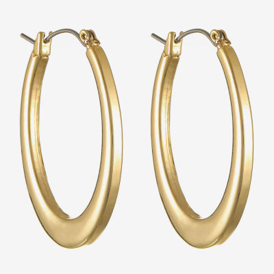 Liz Claiborne® Silver-Tone Oval Hoop Earrings