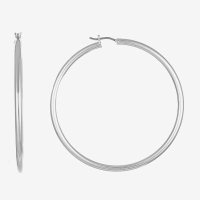 Liz Claiborne® Large Silver-Tone Hoop Earrings