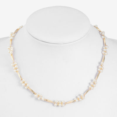 Monet Jewelry Simulated Pearl 17 Inch Cable Collar Necklace