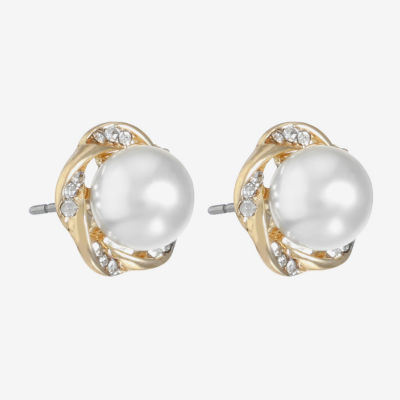 Monet Jewelry Simulated Pearl 19.5mm Stud Earrings