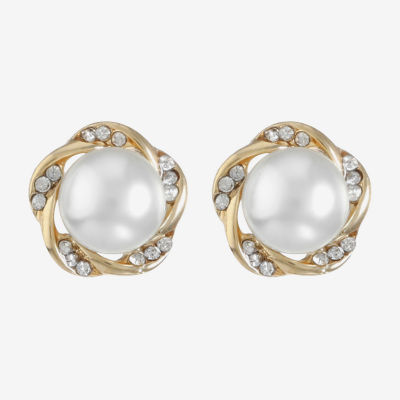 Monet Jewelry Simulated Pearl 19.5mm Stud Earrings