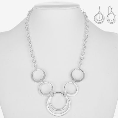 Liz Claiborne Circle Collar Necklace And Drop Earring 2-pc. Jewelry Set