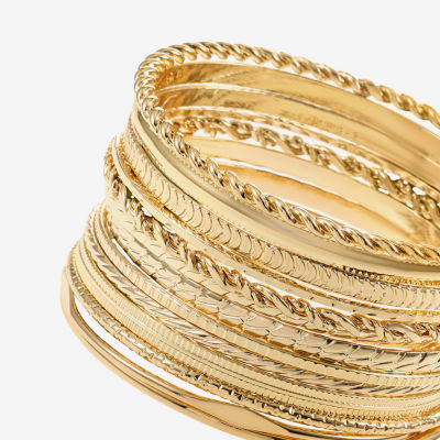 Liz Claiborne® Gold-Tone Textured Bangle Set