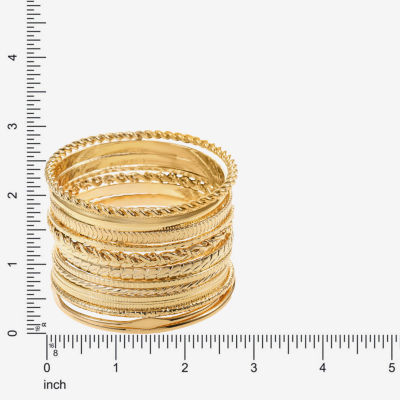 Liz Claiborne® Gold-Tone Textured Bangle Set