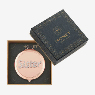 Monet Jewelry Rose Tone Sister Rose Tone Mirrored Compact Mirrors