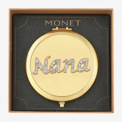 Monet Jewelry Gold Tone Nana Gold Tone Mirrored Compact Mirrors